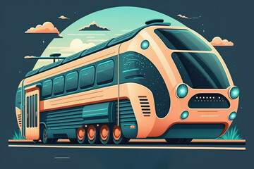 Poster - Concept of transportation and technology. ITS (Intelligent Transport Systems) (Intelligent Transport Systems). Generative AI