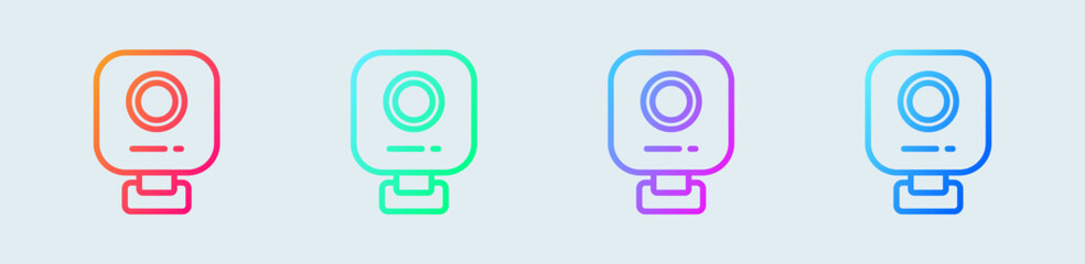 Poster - Webcam line icon in gradient colors. Video camera signs vector illustration.