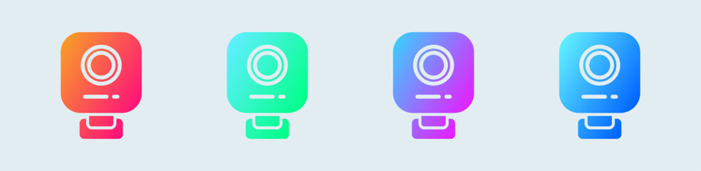 Poster - Webcam solid icon in gradient colors. Video camera signs vector illustration.