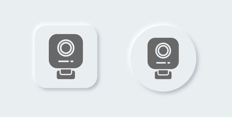 Poster - Webcam solid icon in neomorphic design style. Video camera signs vector illustration.