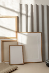 In The Studio 3 Mockup Scene two wooden frames 