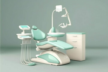 Modern Dental Chair on a White Background Dental Made with Generative AI