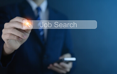 Wall Mural - job search on internet technology. recruitment