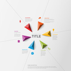 Poster - Vector multipurpose Infographic template with title and six triangle arrows elements
