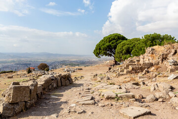 Wall Mural - The way to remains of the Great Altar of Zeus at Pergamon, a Seat of Satan. Bergama (Izmir region), Turkey (Turkiye). History, art history or ancient religions concept