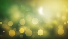 A Blurry Green And Yellow Bokeh Background. Generative Ai Composite.