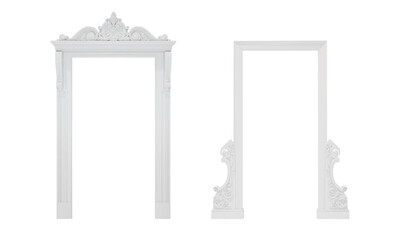 archway . door isolated on white background PNG 3d rendering . 