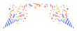 Confetti and carnival ribbon promotions celebration and events illustration set. Party, ribbon, decoration, pattern