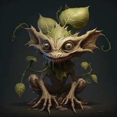 Poster - Fantasy RPG vegetable goblin illustration, created with generative ai