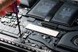© pinglabel - close up of Technician repairing electronic circuit board, repairing, upgrade and technology.