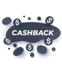 Sticker - cashback offer, line design, dark version