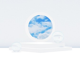 Wall Mural - podium white window in the sky