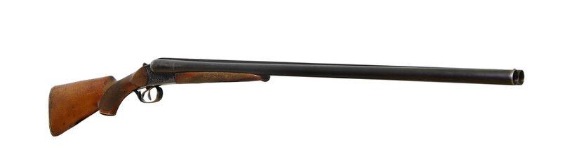 Wall Mural - double barrel shotgun isolated