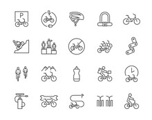 Bike Cycle Vector Logo Icon Simple Ride Sport Isolated Minimal Bicycle Line Icon. Modern Bike Race Journey Travel Design.
