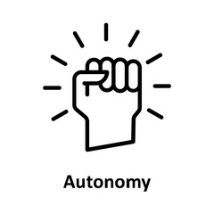 Wall Mural - Autonomy, close fist Vector Icon which can easily modify or edit

