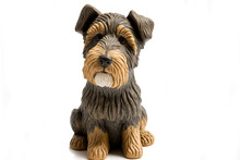 Dog Figurine Used For Display, Isolated On A White Background. Generative AI