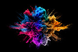 Fototapeta Psy - color smoke explosion, colorful, black background, Generative AI