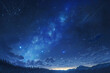 Starry night blue sky generative AI