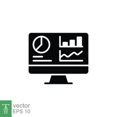 Fototapete - Dashboard admin glyph icon. Simple solid style. User panel template, data analysis, agency, graph, business linear sign. Vector illustration isolated on white background. EPS 10.