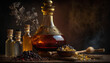 Frankincense essential oil. Generative AI image.