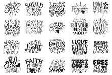 Boho Style Religious Biblical Christian Jesus Quotes T-shirt And SVG Design Bundle. Motivational Inspirational SVG Quotes T Shirt Design Bundle, Vector EPS Editable Files