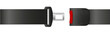 © YURII - Safety seat belt, open and closed seatbelt. Art design road strap. Abstract concept car, airplane driver protection graphic element. Vector