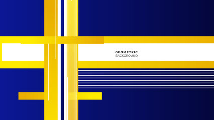 Wall Mural - Blue background with yellow gradient stripes, elegant dark blue color. Geometric abstract background.