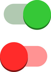 Poster - On Off Green Switch Button Toggle Slider Icon Set. Vector Image.