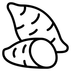 Sticker - sweet potatoes outline icon