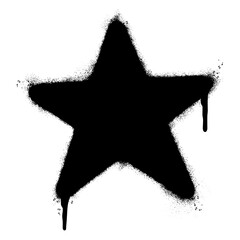 spray painted graffiti star icon isolated on white background.