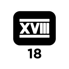 roman numeral black, icon ,vector ,illustration, design logo, template, flat, style trendy, collection