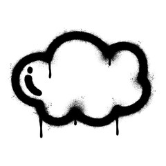 spray painted graffiti cloud icon sprayed isolated with a white background. graffiti cloud icon with