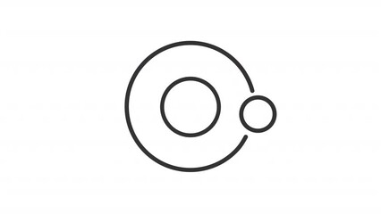 Wall Mural - animated hydrogen linear icon. atom model. proton and electron. chemical element. seamless loop hd v