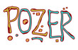 illustration of an alphabet, POZER LOGO