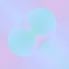 Aufkleber - Symmetrical pattern of pink lines on a blue background. 3d rendering digital illustration
