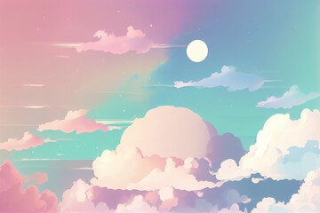 Wall Mural - Pastel color of sky background. Illustration graphic design. Generative AI