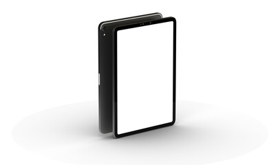 Fototapete - tablet pc - Modern black tablet computer isolated on white background.