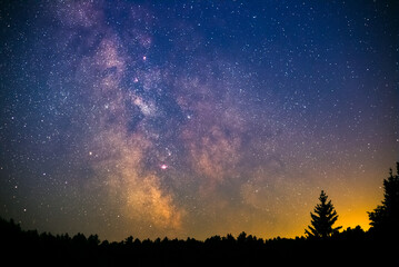 Wall Mural - Dreamy landscape of Milky way galaxy. Amazing background of night sky