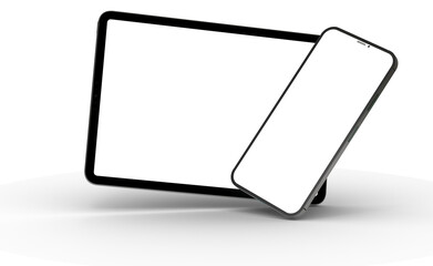Fototapete - Gadgets including smartphone, digital tablet and laptop, blank screen with