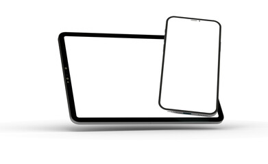 Poster - Photo White tablet, isolated on 3d background