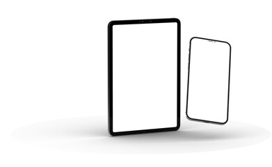 Fototapete - Photo White tablet, isolated on 3d background