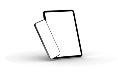 Sticker - Photo White tablet, isolated on 3d background