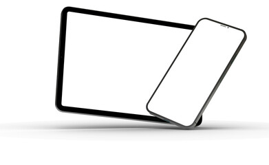 Fototapete - Photo White tablet, isolated on 3d background
