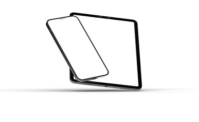 Poster - Photo Black tablet computer with blank 3d