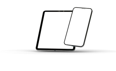Poster - Photo Black tablet computer with blank 3d