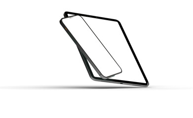 Poster - Photo Black tablet computer with blank 3d