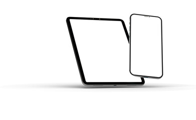 Sticker - Photo Black tablet computer with blank 3d