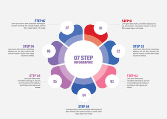 Poster - Business infographics. Vector flower chart with 5, 6, 7, 8, 9, 10 steps, options, processes, petals. Vector diagrams.