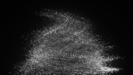 Poster - Particle tornado, motion Background. Abstract background with connecting dots. Vortex. Whirlpool bright of mixed particles of, flying on dark background. 3D rendering