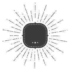 Wall Mural - retro badge template with decorative bursting rays